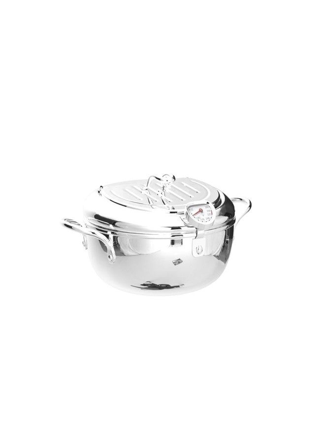 KOMONG Tempura Deep Frying Pot 3.4L, 304 Stainless Steel Deep Fryer pot with Fahrenheit Thermometer and Oil Draining Rack for Tempura chips, Fish, and Chicken - Image 5